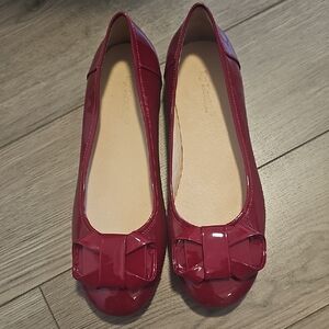 Red Patent Bow Ballet Flats